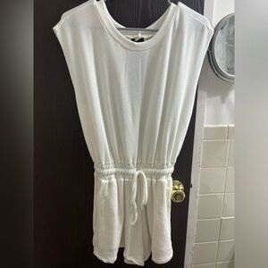 White Drawstring Romper